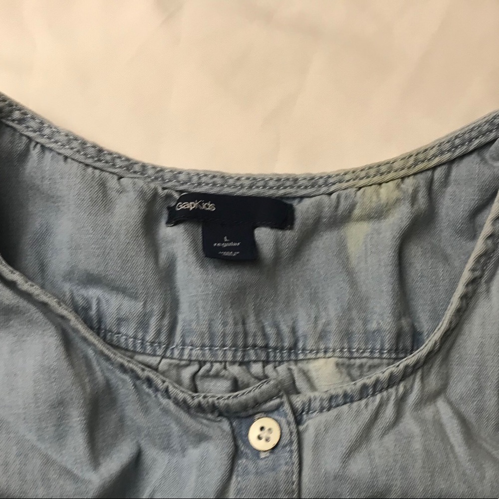 GAP Chambray Romper Girls Large Sleeveless Shorts - Picture 8 of 9